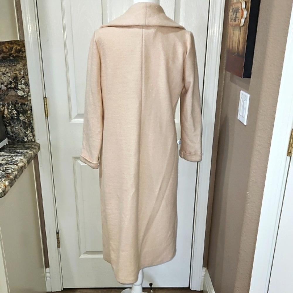 BeBe Wool Blend Pastel Pink With Silver Thredding Trech Coat Jacket - Picture 5 of 10